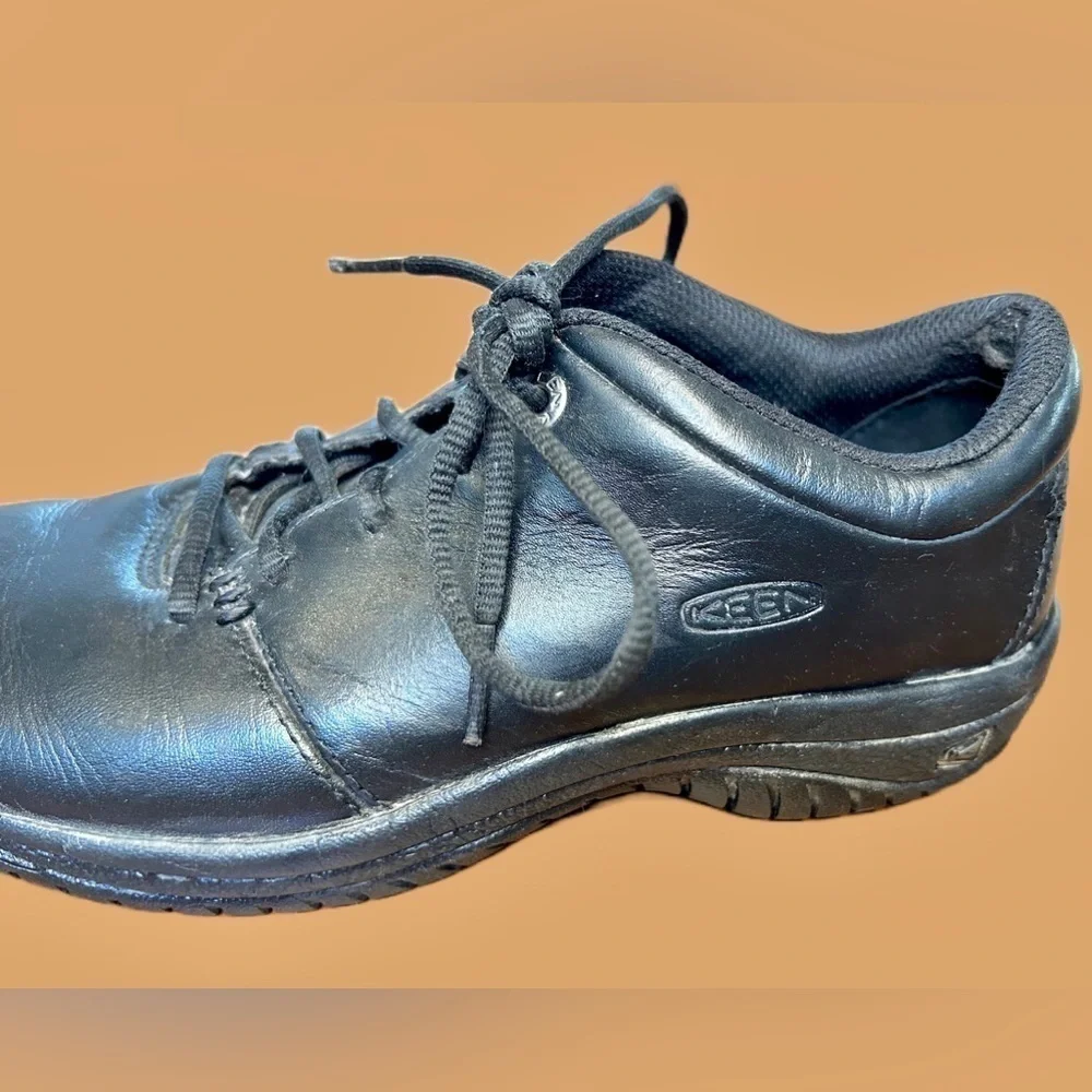 Keen Women’s PTC Oxford, Black Soft Toe Work Shoes, Size 6 1/2